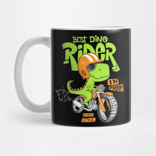 dinosaur riding motorbike by Mako Design 